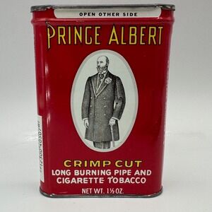 Vintage Prince Albert Crimp Cut Tobacco Tin Red Pocket Can RJ Reynolds 1.5oz